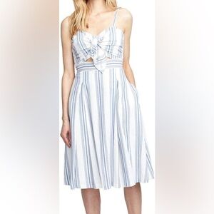 RACHEL ROY Nautical Sailor Blue and White Striped Cutout Dress
